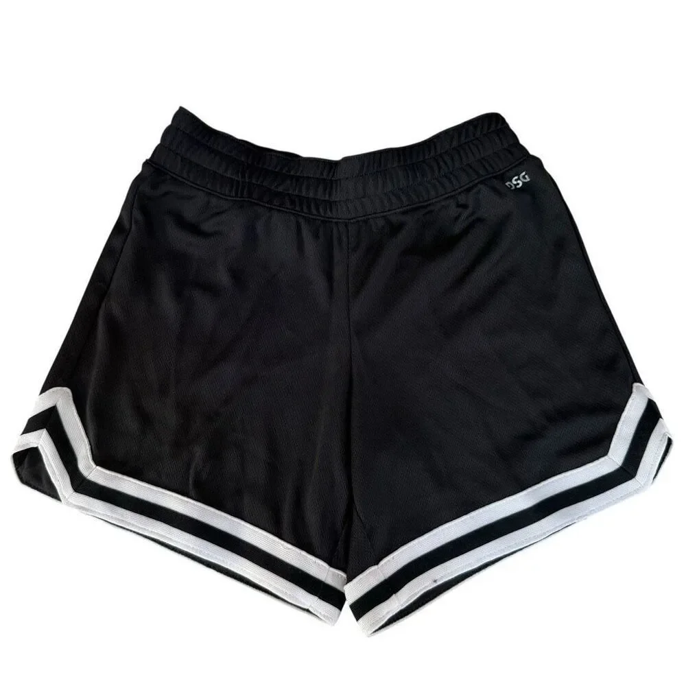 DSG MESH MID-RISE SHORTS GIRLS BLACK/WHITE size S 8-9 NWT